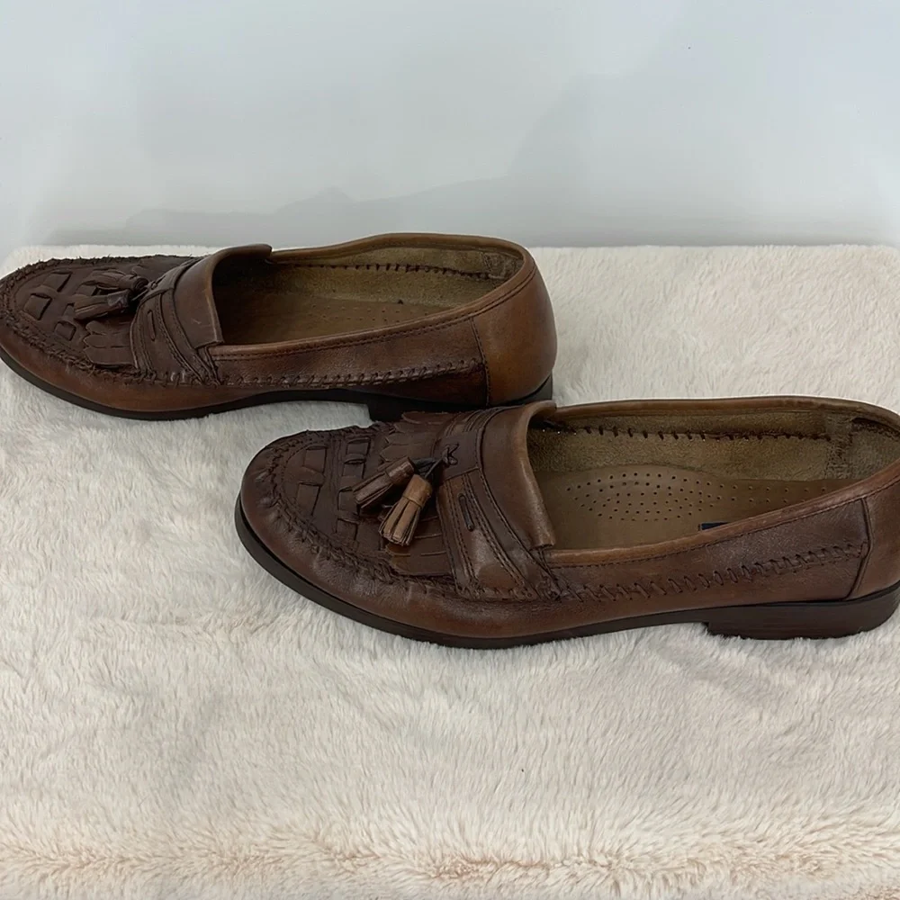 GIORGIO BRUTINI MENS SIZE 12M Brown Leather Tassel Loafers